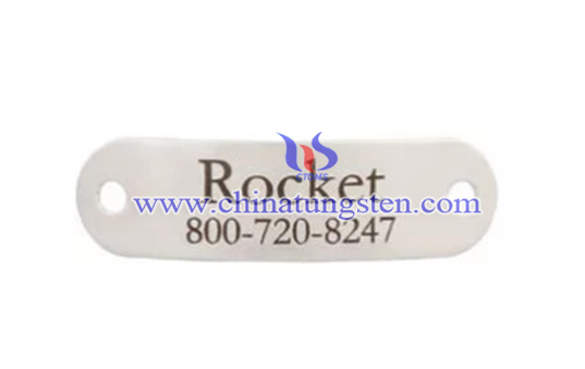 rivet-on tungsten name plate image